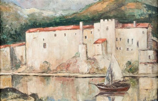 Port W Collioure Oil Painting by Roman Kramsztyk