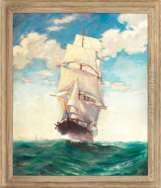 Sailing The High Seas Oil Painting by Benjamin J. Beck