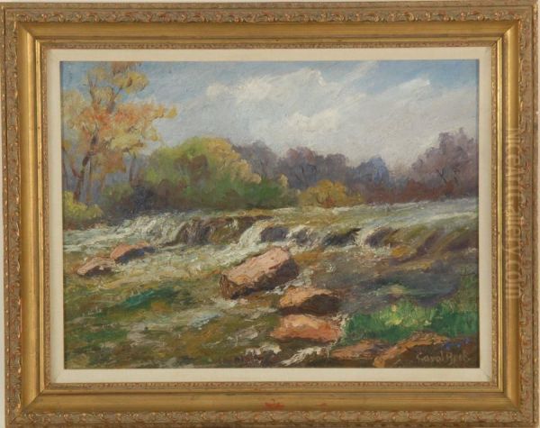 Rolling River Oil Painting by Carol H. Beck