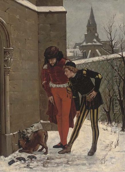 The Rat Catchers Oil Painting by Charles Louis Kratke