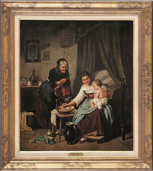 Familienidylle Oil Painting by Friedrich Kraus