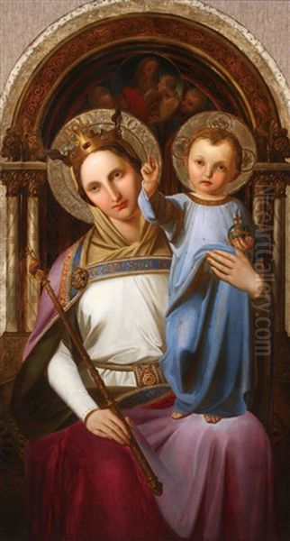 Queen Of Heaven Oil Painting by Friedrich Kraus