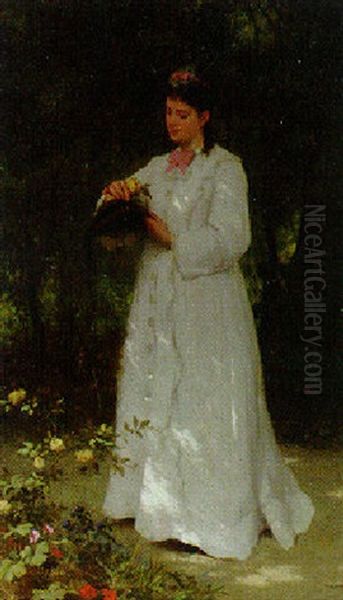 In The Garden Oil Painting by Friedrich Kraus