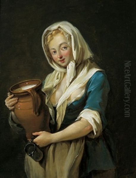 Das Madchen Mit Der Milchkanne Oil Painting by Georg Melchior Kraus