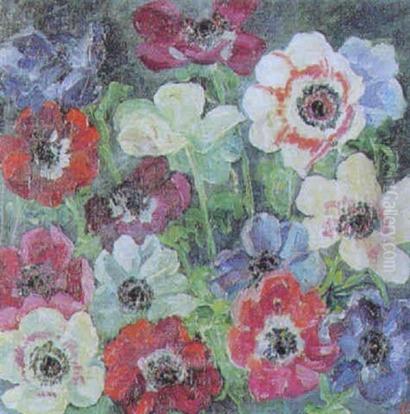 Franske Anemoner Oil Painting by Emil Axel Krause