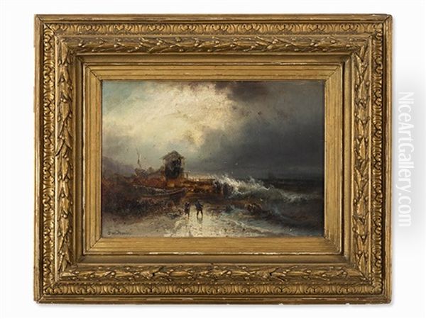 Sea Rescue Oil Painting by Franz Emil Krause