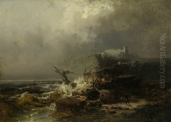 Sturmische See Vor Der Sudenglischen Kuste Bei Dover Oil Painting by Franz Emil Krause