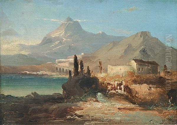 Italienische Kustenlandschaft Oil Painting by Franz Emil Krause