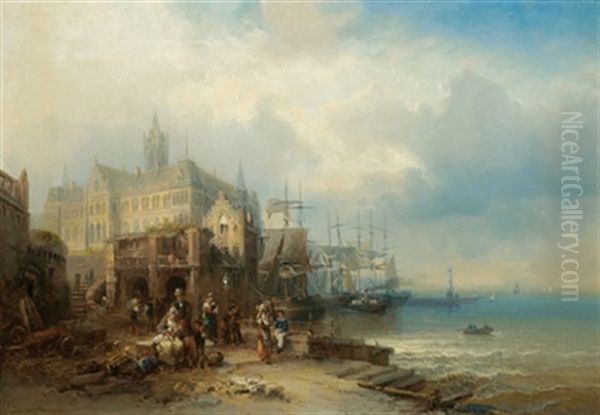 Vor Der Einschiffung Oil Painting by Franz Emil Krause