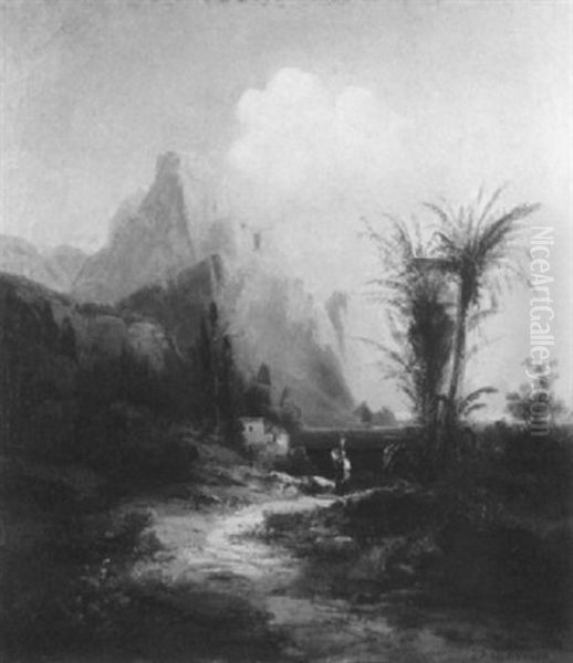 Felsige Kuste Auf Capri Oil Painting by Franz Emil Krause