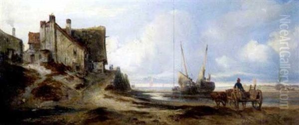 Heimkehrende Fischerboote Am Strand Im Fruhen Morgenlicht Oil Painting by Wilhelm August Leopold Christian Krause