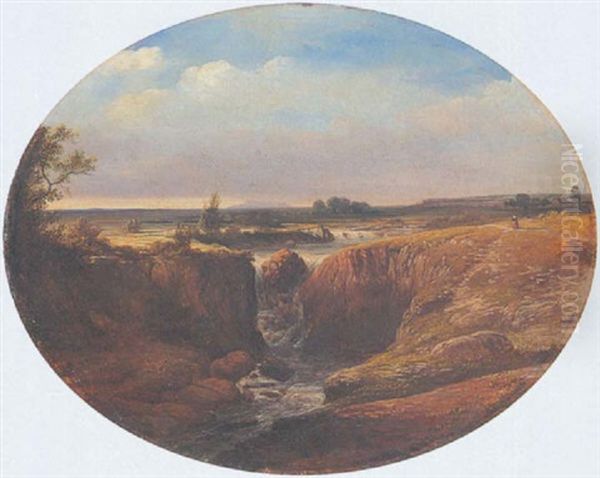 Flusslandschaft (isar-niederung?) Oil Painting by Wilhelm August Leopold Christian Krause