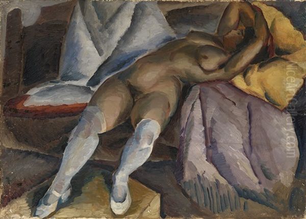 Reclining Nude Oil Painting by Aleksei Ilych Kravchenko