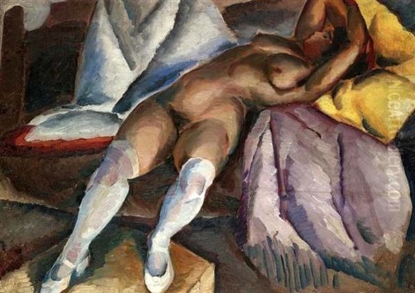 Reclining Nude Oil Painting by Aleksei Ilych Kravchenko