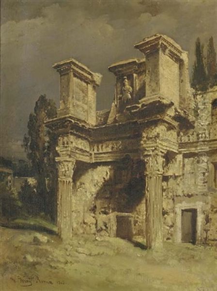 Ruins In Rome Oil Painting by Wilhelm Kray