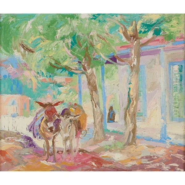 Waiting In The Shade Oil Painting by Albert H. Krehbiel