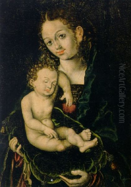 The Virgin And Child Oil Painting by Hans Krell