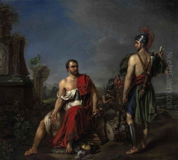 Gaius Marius Sitting Among The Ruins Of Carthage Oil Painting by Josef Kremer