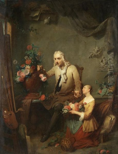 Segers And His Daughter Oil Painting by Petrus Kremer