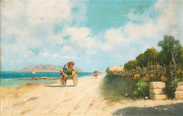 Kustenstrase Bei Palermo Oil Painting by Eremino Kremp