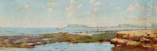 Fishing Boat In The Bay Of Palermo Oil Painting by Eremino Kremp