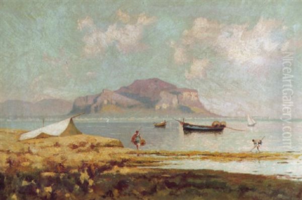 Fischer Vor Capri Oil Painting by Eremino Kremp