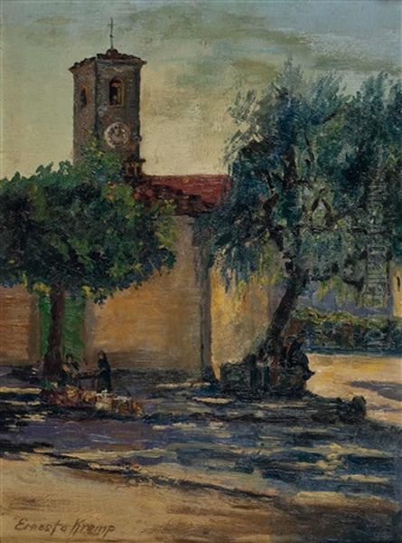 Italienische Kirche Mit Campanile Oil Painting by Ernesto Kremp