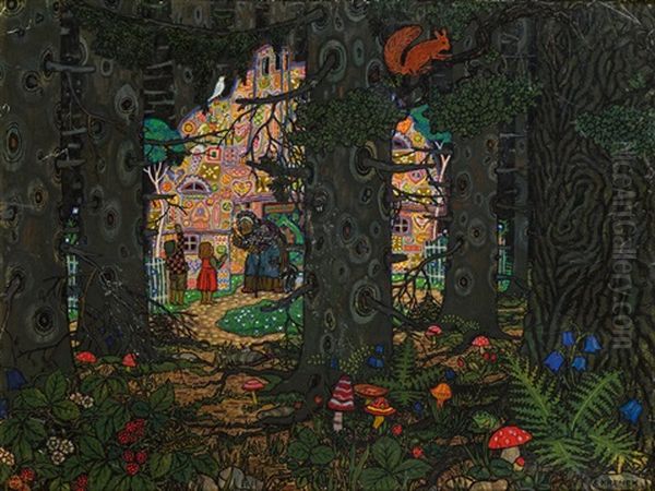 Hansel Und Gretel Oil Painting by Carl Krenek