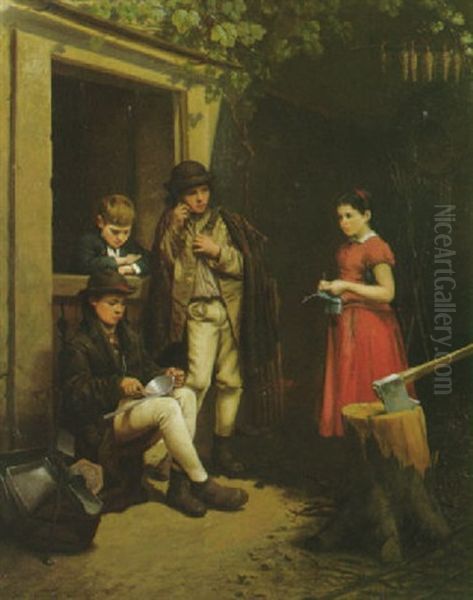 The Repair Oil Painting by Edmund Frederic Arthur Krenn