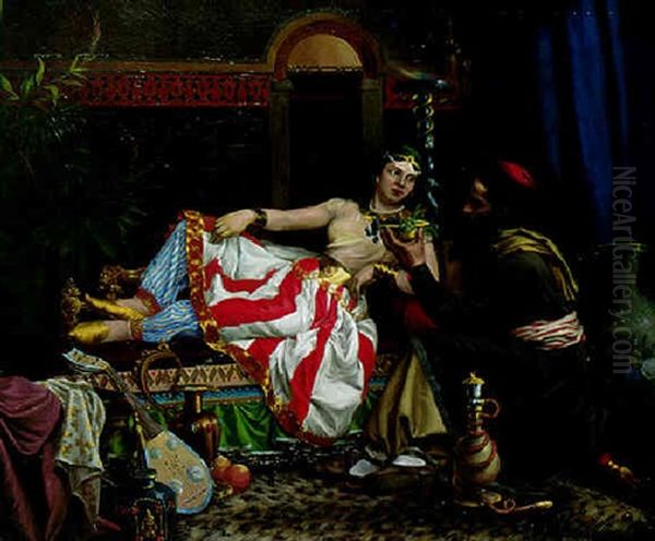 Harem Pleasures Oil Painting by Edmund Frederic Arthur Krenn