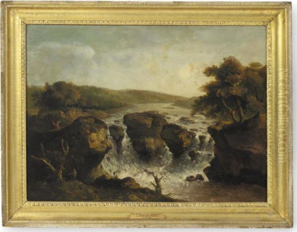 The Falls On The Potomac, Circa 1801 Oil Painting by Jacob Samuel Beck