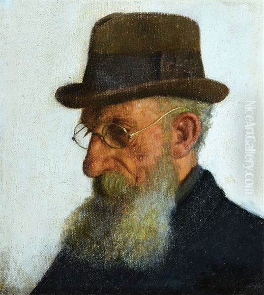 Bearded Figure Oil Painting by Lazar Krestin