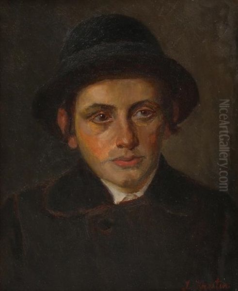 Portrait Of A Young Man Oil Painting by Lazar Krestin