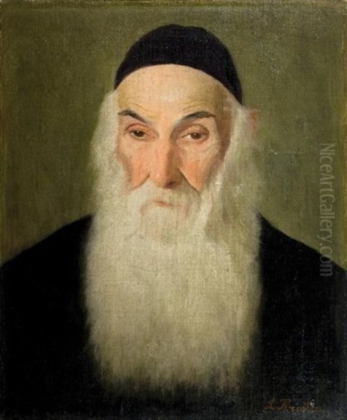 Portrait Of A Rabbi Oil Painting by Lazar Krestin