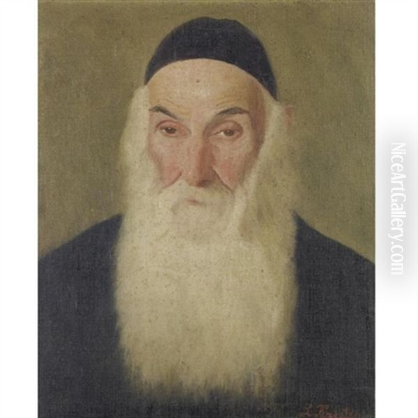 Portrait Of A Rabbi Oil Painting by Lazar Krestin