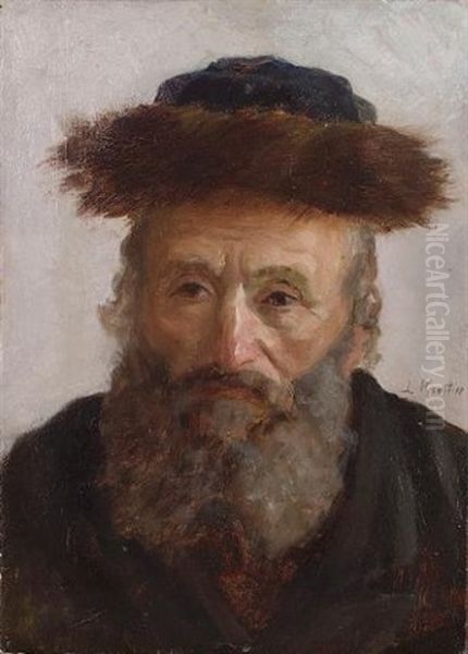 Portrait Of A Hasid Oil Painting by Lazar Krestin