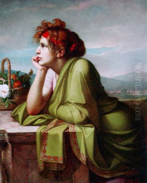 Melancholy Oil Painting by Johan Kretschmar