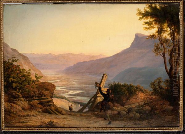 Avskedet Oil Painting by Johann Heinrich Beck