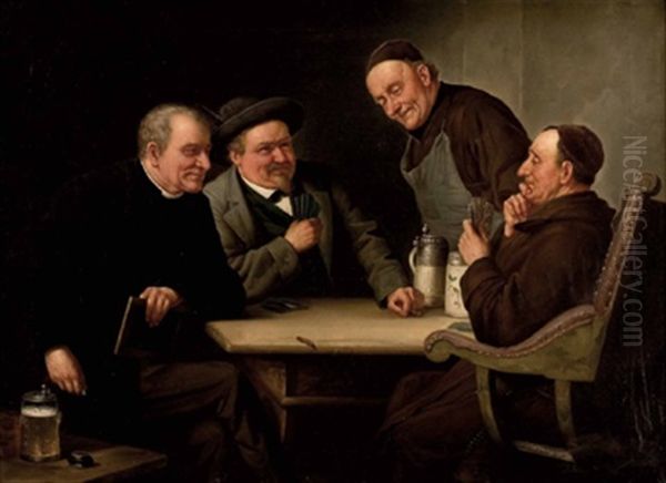 Beim Kartenspiel Oil Painting by Wilhelm Kretzschmer