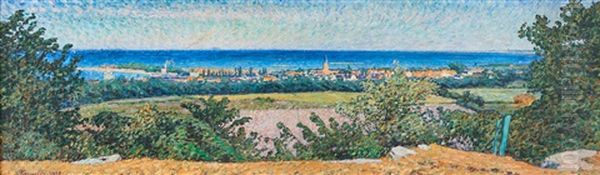 Borgholm - Panoramautsikt Fran Slottsruinens Hojd Oil Painting by Nils Kreuger