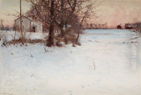 Vinter, Knapegard Oil Painting by Nils Kreuger