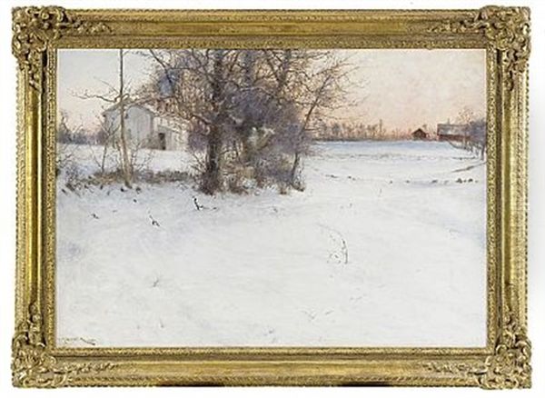 Vinter - Knapegard Oil Painting by Nils Kreuger