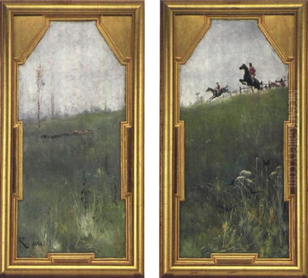 Ravjakt (diptych) Oil Painting by Nils Kreuger