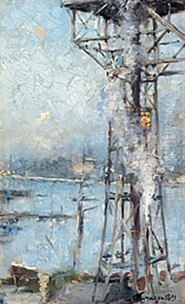 Katarinahissen, Stockholm Oil Painting by Nils Kreuger