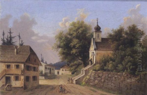 Motiv Aus Der Gegend Bei Graz Oil Painting by Conrad Kreutzer