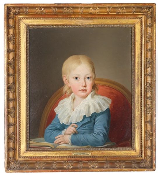 Archduke Joseph Franz Leopold As Child Oil Painting by Josef Kreutzinger