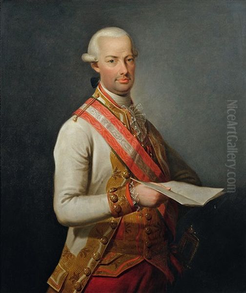 Kaiser Leopold Ii (kaiser) Oil Painting by Josef Kreutzinger