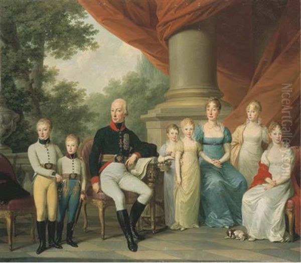 Portrait De La Famille Imperiale D'autriche Oil Painting by Josef Kreutzinger