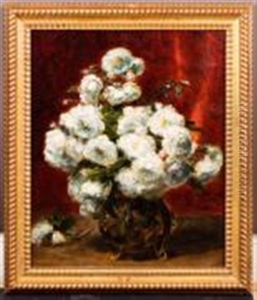 Bouquet De Fleurs Blanche Oil Painting by Alexis Kreyder