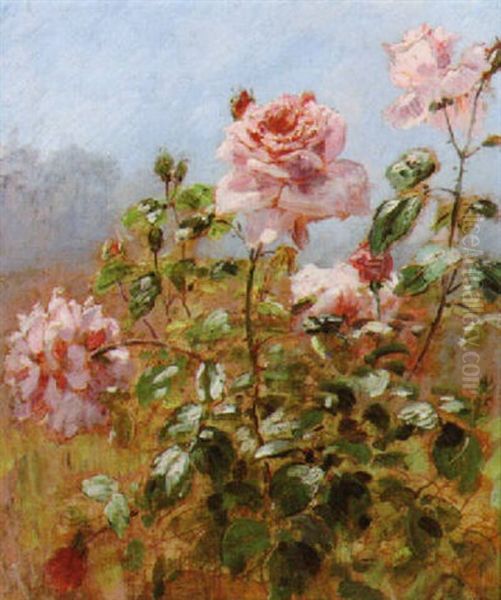 Rose Blooms Oil Painting by Alexis Kreyder